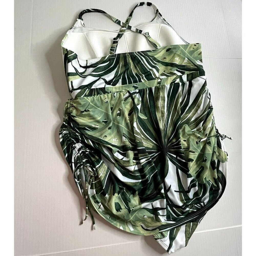 Swim by Cacique Lightly Lined No Wire 1 Piece Swimsuit Swim Dress sz 24 Tropical - Picture 3 of 13
